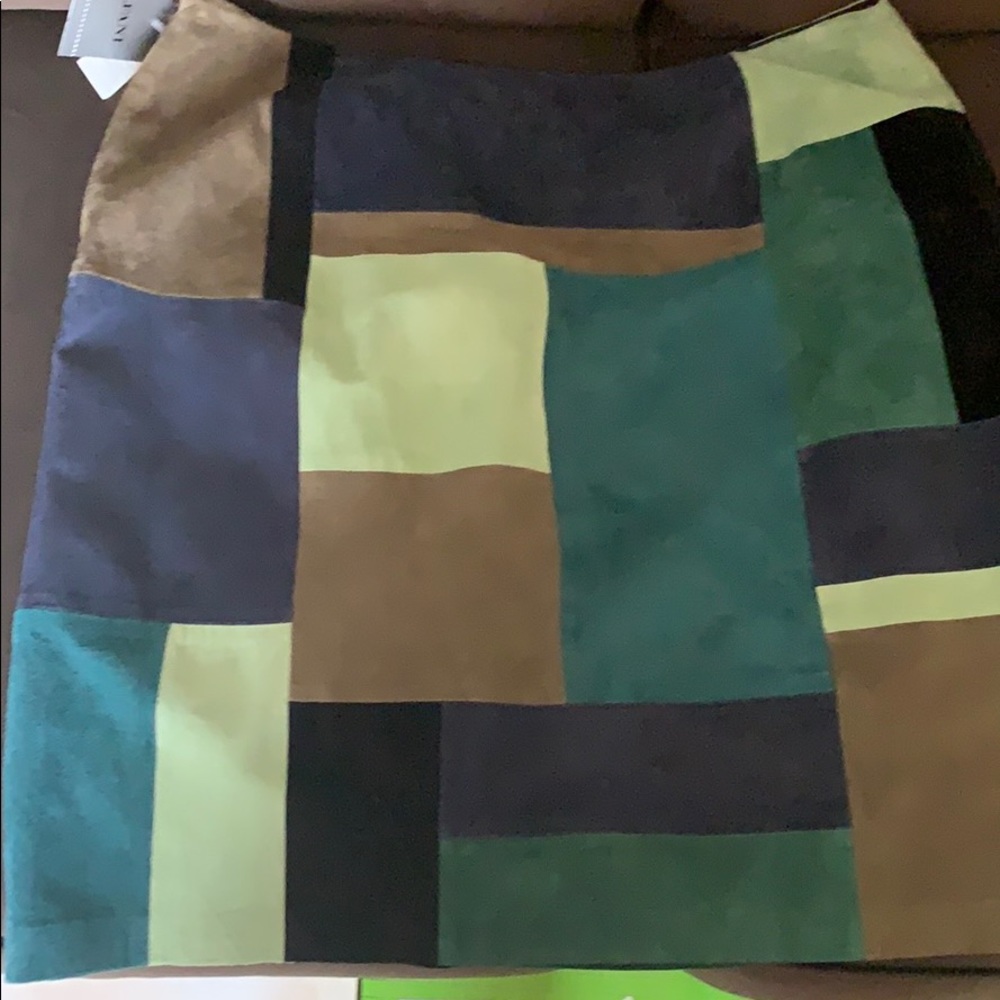 Patchwork suede skirt